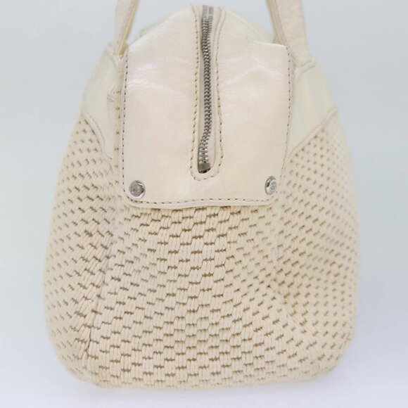 CHANEL Hand Bag Canvas Leather Beige CC Auth - Picture 4 of 16